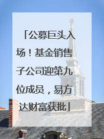 公募巨头入场！基金销售子公司迎第九位成员，易方达财富获批