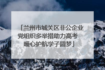 兰州市城关区非公企业党组织多举措助力高考 暖心护航学子圆梦