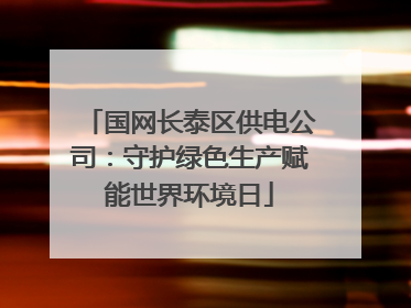 国网长泰区供电公司：守护绿色生产赋能世界环境日