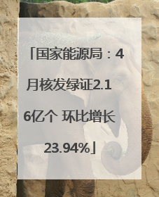 国家能源局：4月核发绿证2.16亿个 环比增长23.94%