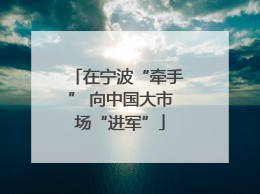 在宁波“牵手” 向中国大市场“进军”