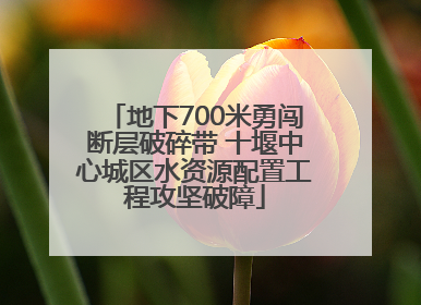 地下700米勇闯断层破碎带 十堰中心城区水资源配置工程攻坚破障