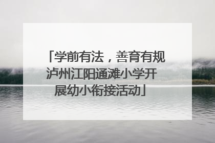 学前有法，善育有规 泸州江阳通滩小学开展幼小衔接活动