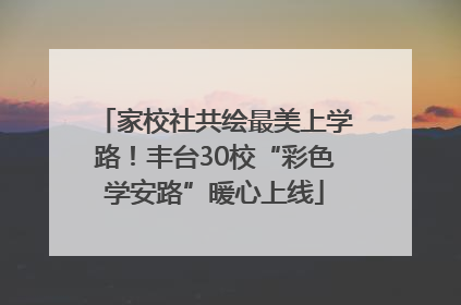 家校社共绘最美上学路！丰台30校“彩色学安路”暖心上线