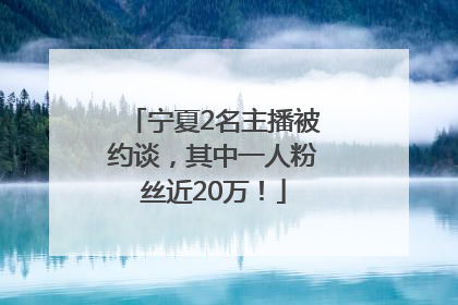 宁夏2名主播被约谈，其中一人粉丝近20万！