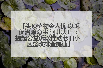 头顶坠物令人忧 以诉促治除隐患 河北大厂：提起公益诉讼推动老旧小区整改排查提速