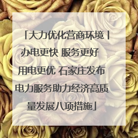大力优化营商环境丨办电更快 服务更好 用电更优 石家庄发布电力服务助力经济高质量发展八项措施