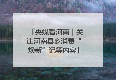 央媒看河南｜关注河南县乡消费“焕新”记等内容