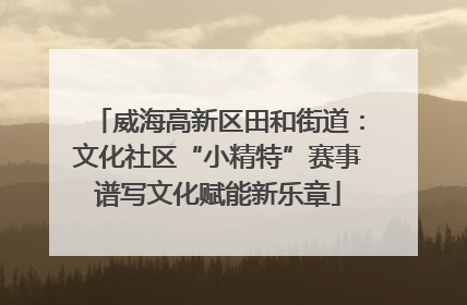 威海高新区田和街道：文化社区“小精特”赛事谱写文化赋能新乐章
