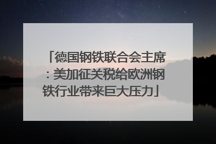 德国钢铁联合会主席：美加征关税给欧洲钢铁行业带来巨大压力