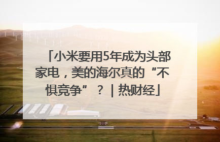 小米要用5年成为头部家电，美的海尔真的“不惧竞争”？｜热财经