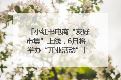小红书电商“友好市集”上线，6月将举办“开业活动”