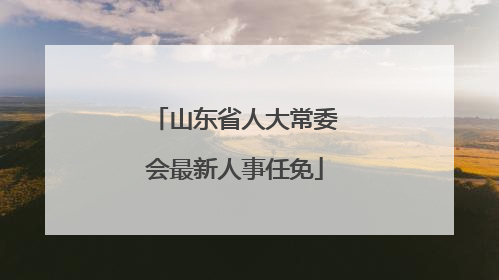 山东省人大常委会最新人事任免