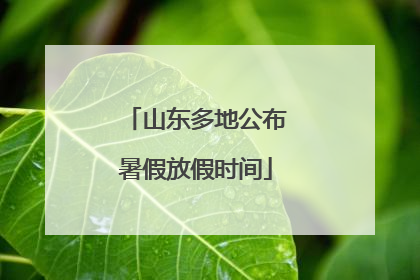 山东多地公布暑假放假时间