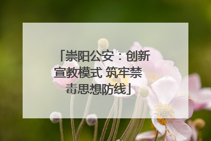 崇阳公安：创新宣教模式 筑牢禁毒思想防线