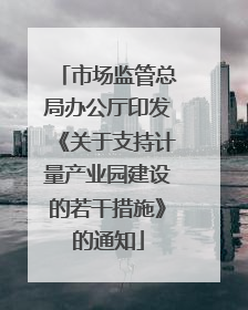 市场监管总局办公厅印发《关于支持计量产业园建设的若干措施》的通知