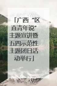 广西“区直青年说”主题宣讲暨五四示范性主题团日活动举行