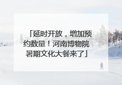 延时开放，增加预约数量！河南博物院暑期文化大餐来了