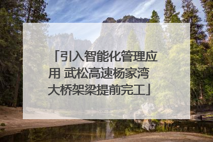 引入智能化管理应用 武松高速杨家湾大桥架梁提前完工