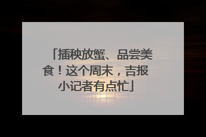 插秧放蟹、品尝美食！这个周末，吉报小记者有点忙
