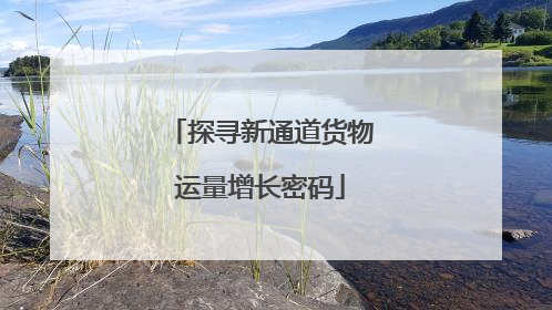探寻新通道货物运量增长密码