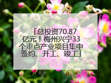 总投资70.87亿元！梅州兴宁33个重点产业项目集中签约、开工、竣工