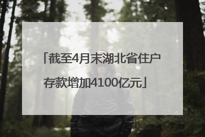 截至4月末湖北省住户存款增加4100亿元