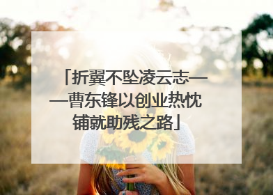 折翼不坠凌云志——曹东锋以创业热忱铺就助残之路