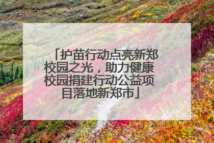 护苗行动点亮新郑校园之光，助力健康校园捐建行动公益项目落地新郑市