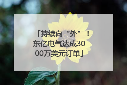 持续向“外”！东亿电气达成3000万美元订单