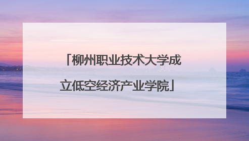 柳州职业技术大学成立低空经济产业学院