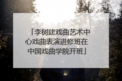 李树建戏曲艺术中心戏曲表演进修班在中国戏曲学院开班