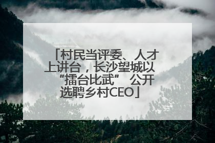 村民当评委、人才上讲台，长沙望城以“擂台比武” 公开选聘乡村CEO
