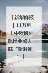 新华鲜报丨11万列！中欧班列跑出亚欧大陆“新时速”