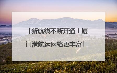 新航线不断开通！厦门港航运网络更丰富