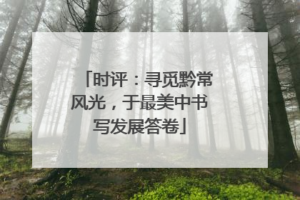 时评：寻觅黔常风光，于最美中书写发展答卷