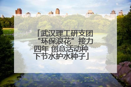 武汉理工研支团“环保浪花”接力四年 创意活动种下节水护水种子
