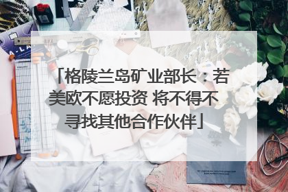 格陵兰岛矿业部长：若美欧不愿投资 将不得不寻找其他合作伙伴