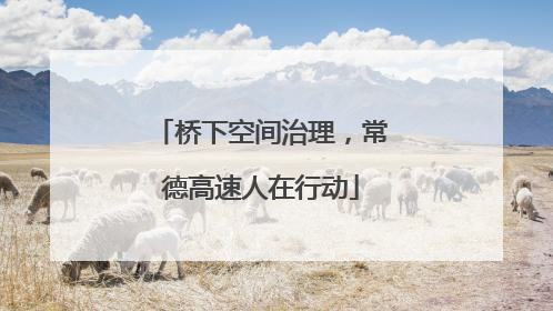 桥下空间治理，常德高速人在行动