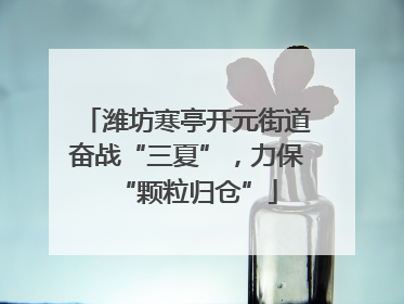 潍坊寒亭开元街道奋战“三夏”，力保“颗粒归仓”