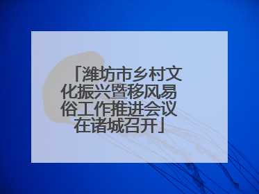 潍坊市乡村文化振兴暨移风易俗工作推进会议在诸城召开