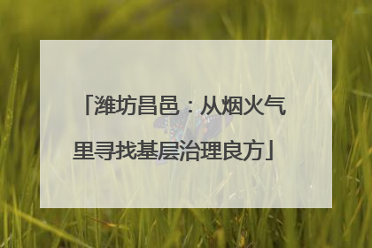 潍坊昌邑：从烟火气里寻找基层治理良方