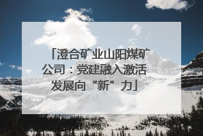 澄合矿业山阳煤矿公司：党建融入激活发展向“新”力