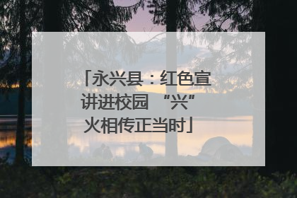 永兴县：红色宣讲进校园 “兴”火相传正当时