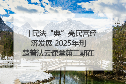 民法“典”亮民营经济发展 2025年荆楚普法云课堂第二期在武汉客厅开讲