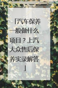 汽车保养一般做什么项目？上汽大众售后保养实录解答