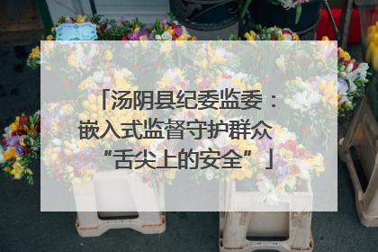 汤阴县纪委监委：嵌入式监督守护群众“舌尖上的安全”