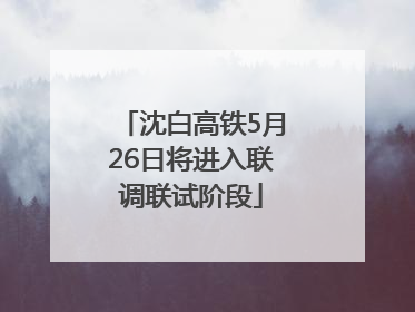 沈白高铁5月26日将进入联调联试阶段