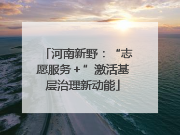河南新野：“志愿服务＋”激活基层治理新动能