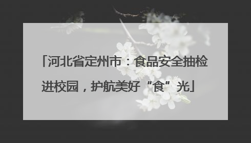 河北省定州市：食品安全抽检进校园，护航美好“食”光